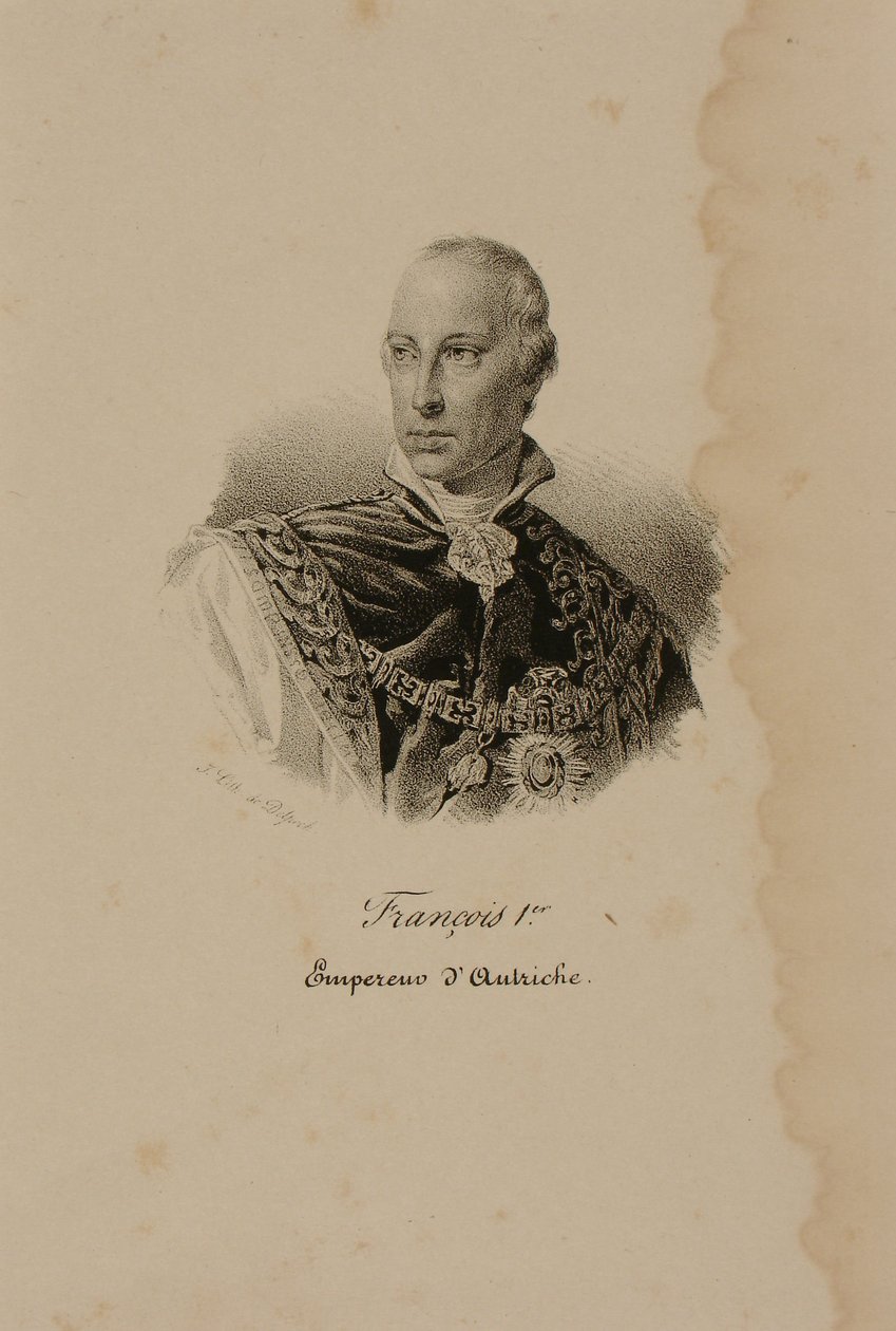 Franz I (1768-1835) Østrigs første kejser (1804-35) (litografi) af Francois Seraphin Delpech