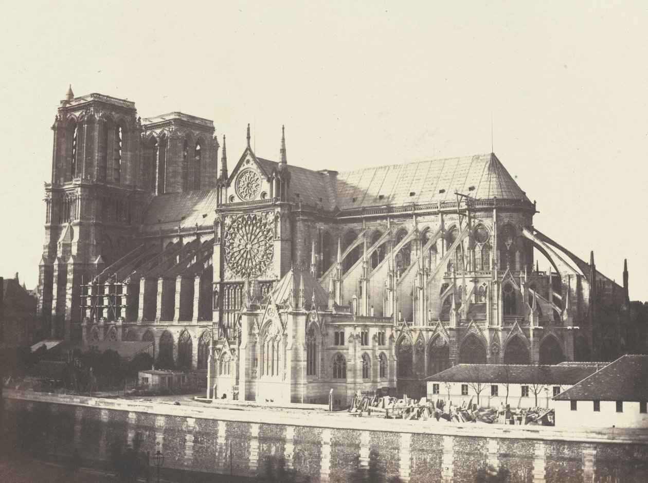 Notre Dame-kirken - sydsiden, 1852 (foto) af Francois Auguste Renard