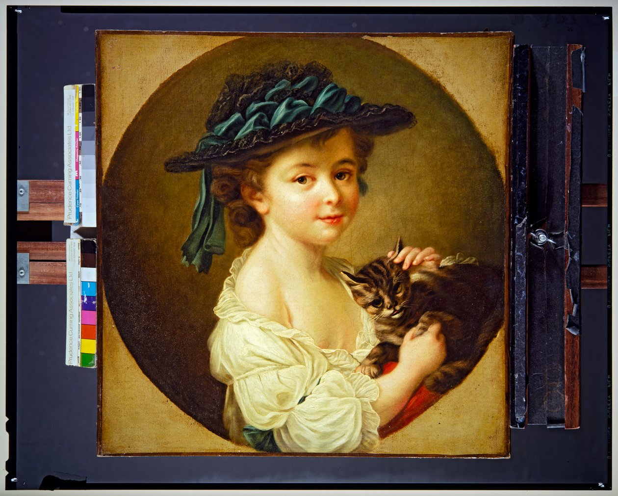 Pige med kat af Francois Hubert Drouais