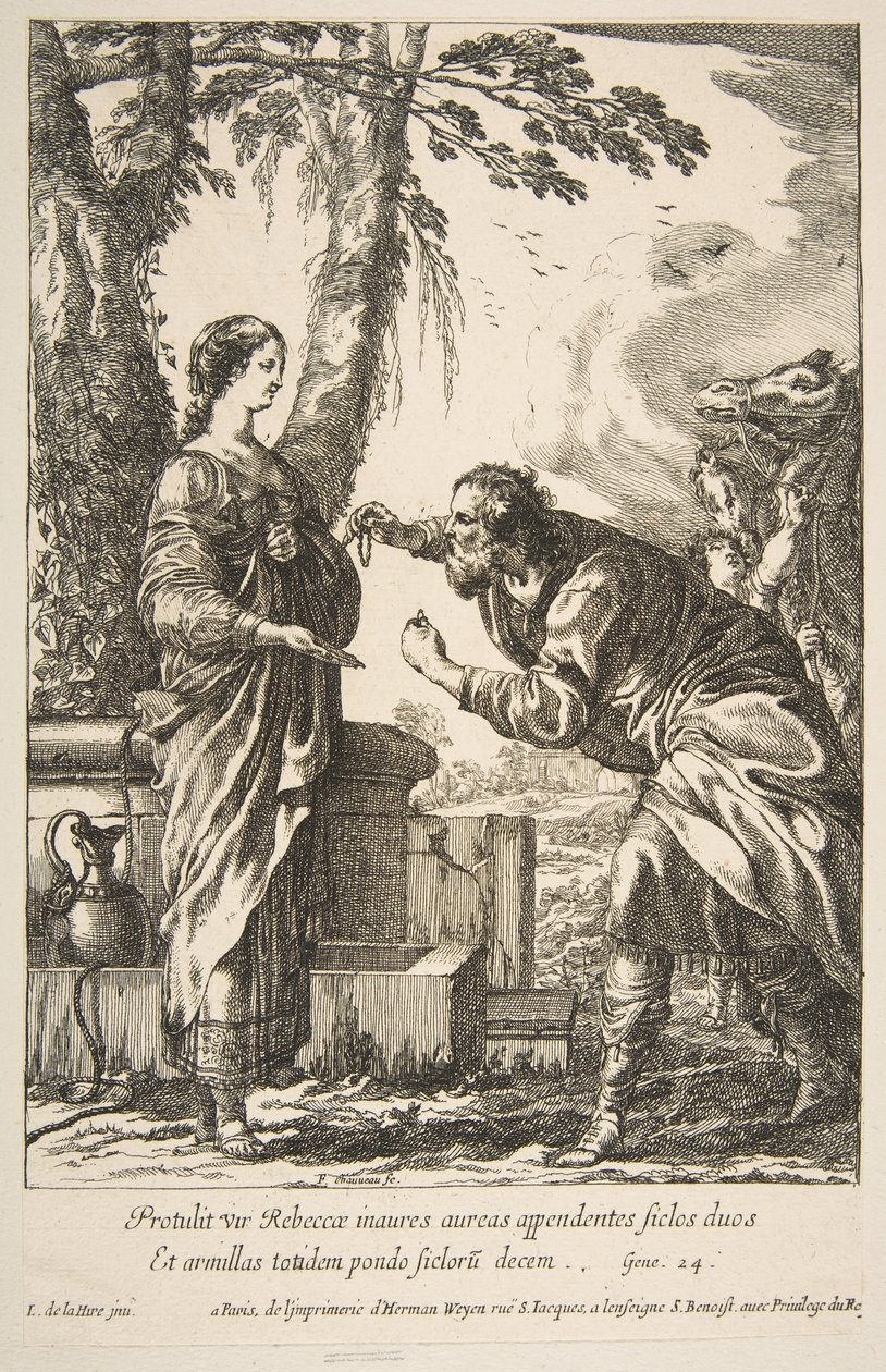 Rebecca og Eliezer. af Francois Chauveau
