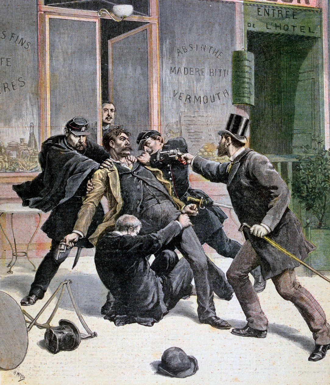 Arresten af Ravachol, 1892 af Francois Claudius Koeningstein