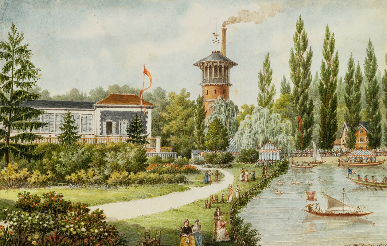 En fritidspark uden for Paris, 1846 af Francois Debret