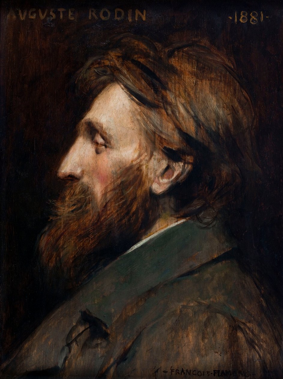 Portræt af Auguste Rodin 1840-1917, 1881. af Francois Flameng