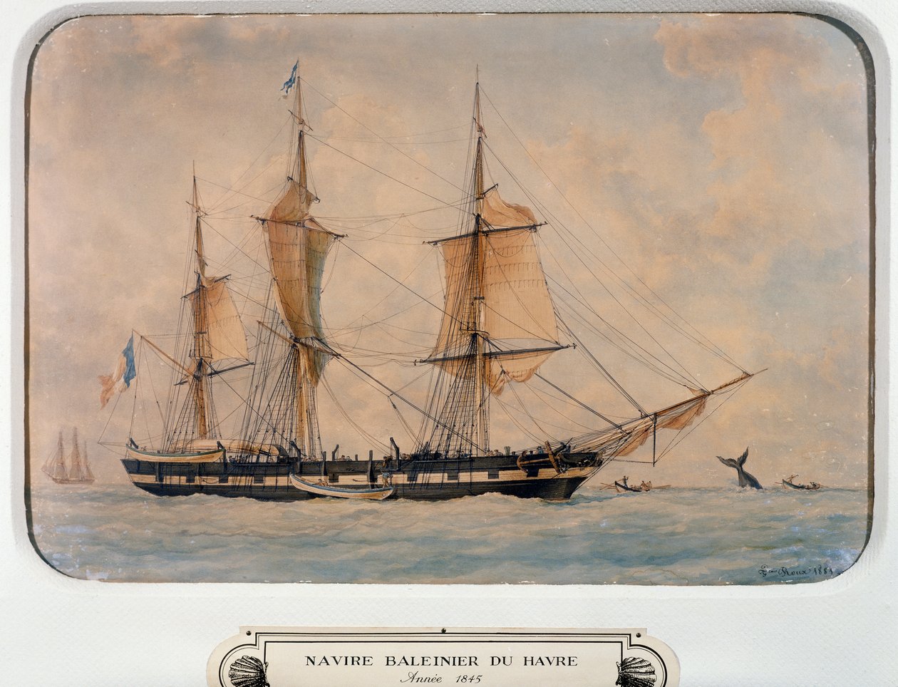 Hvalfangstskib i Havre af Francois Geoffroy Roux
