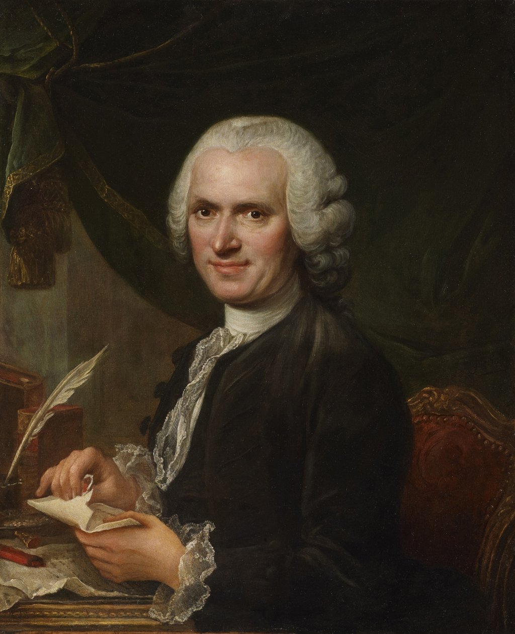 Portræt af Jean-Jacques Rousseau 1712-1778. af Francois Guérin