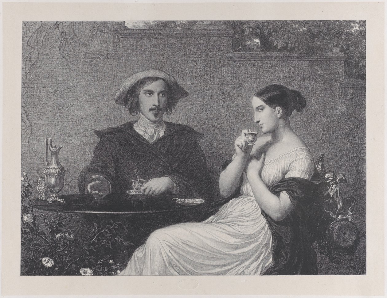 Caféen, 1840. af Francois Joseph Aime de Lemud