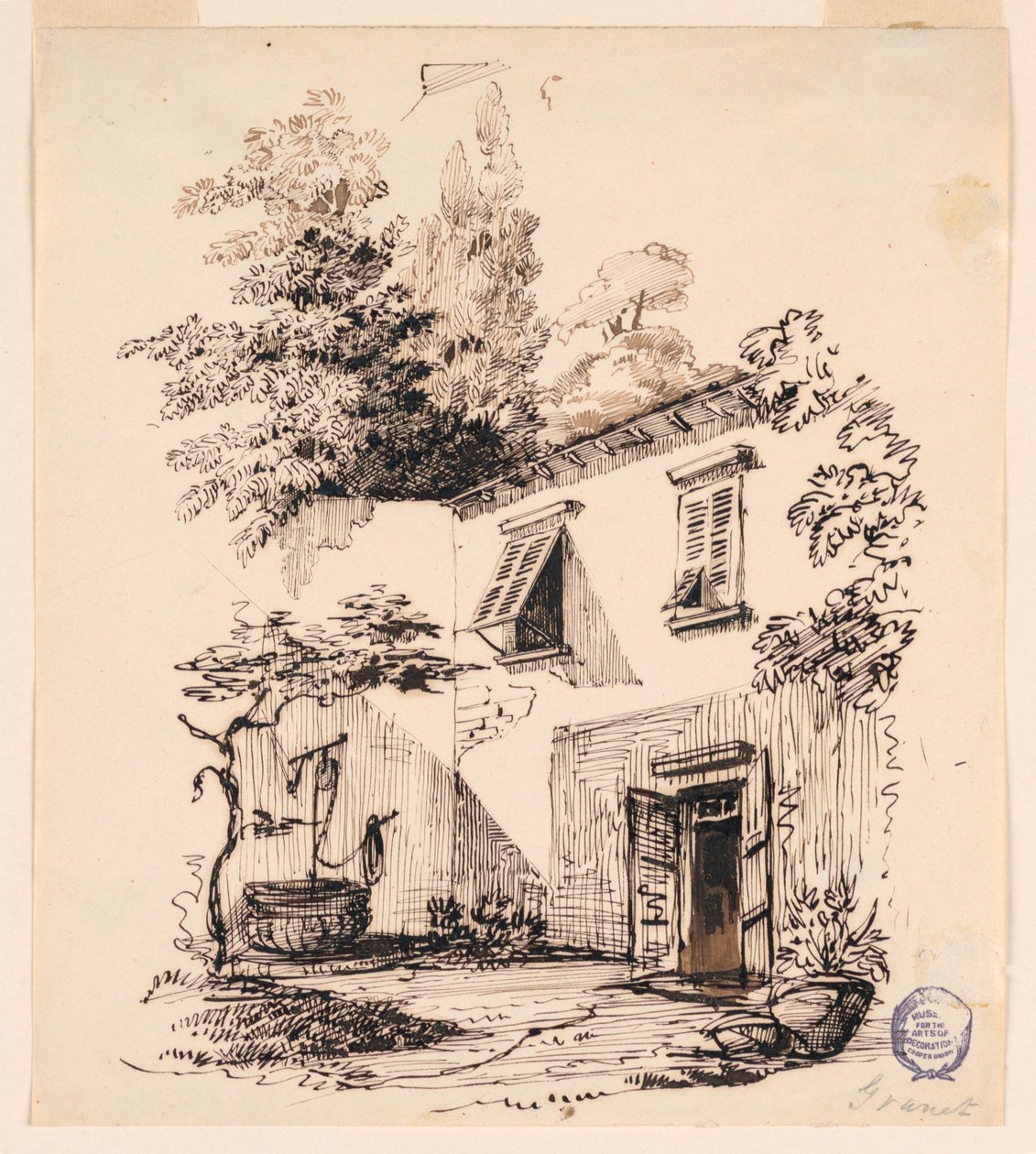 Gården til et hus af Francois Marius Granet