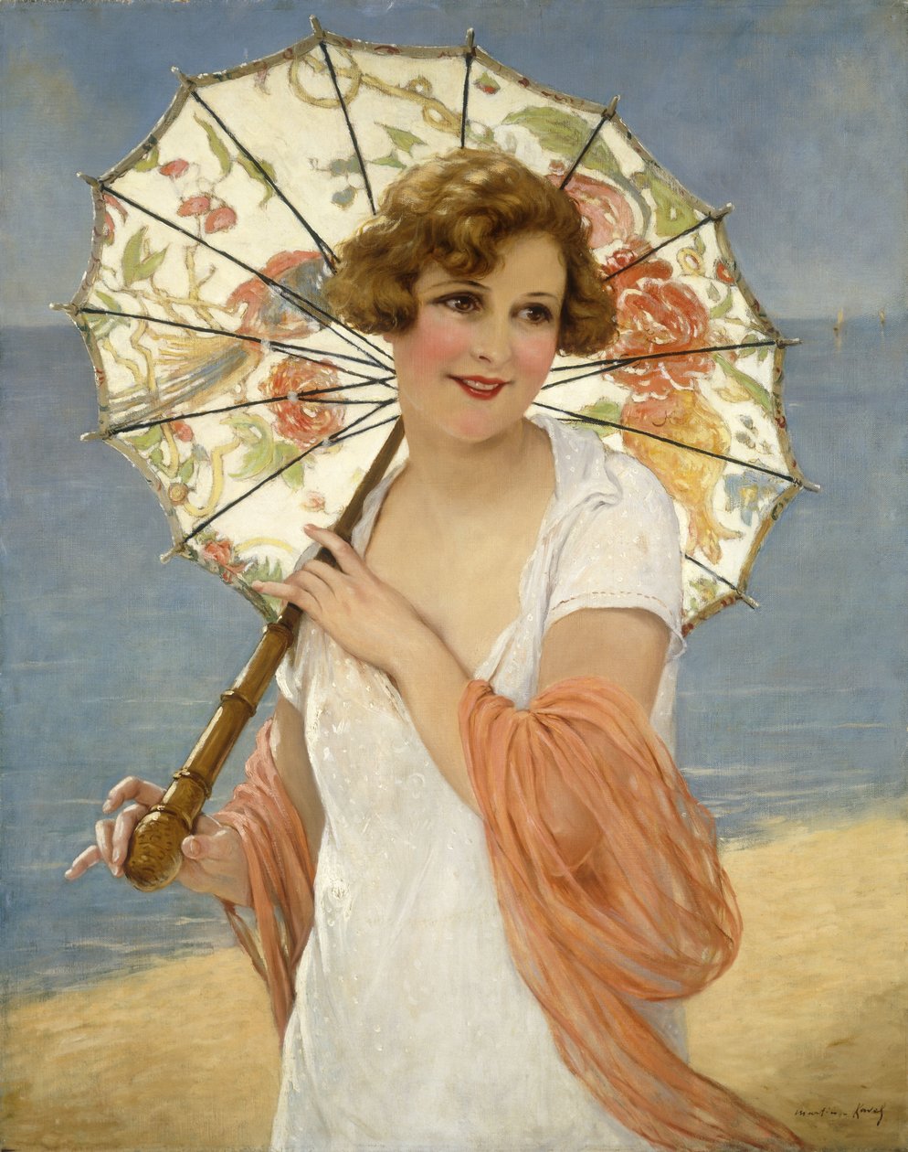 Parasollen (olie på lærred) af Francois Martin Kavel