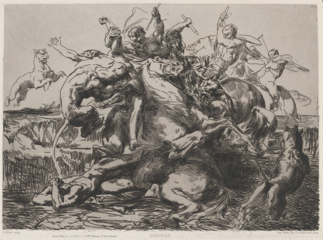 Overraskelse, 1800-tallet. af Francois Nicolas Chifflart