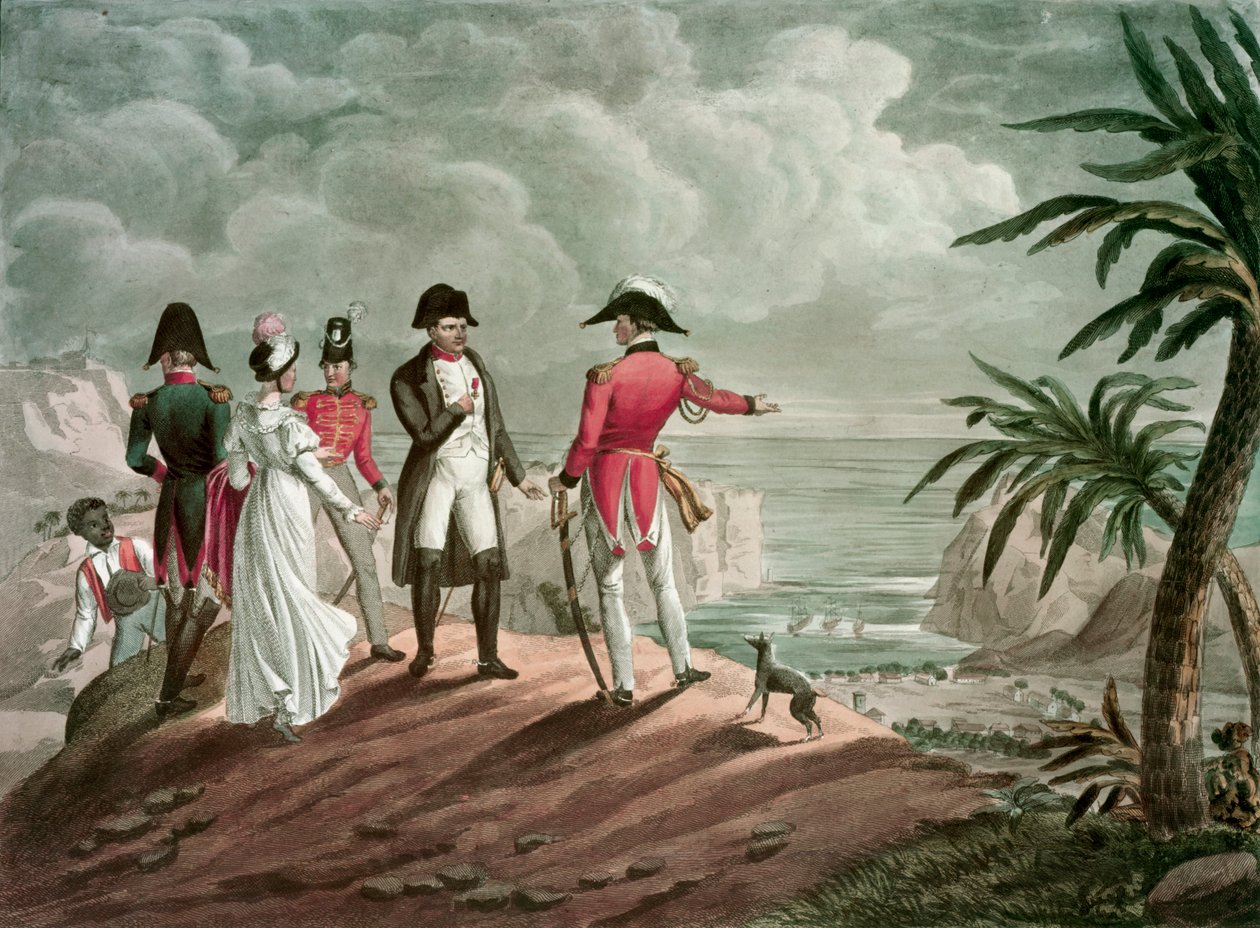 Bonaparte på St. Helena (stålgravering) af Francois Nicolas Martinet