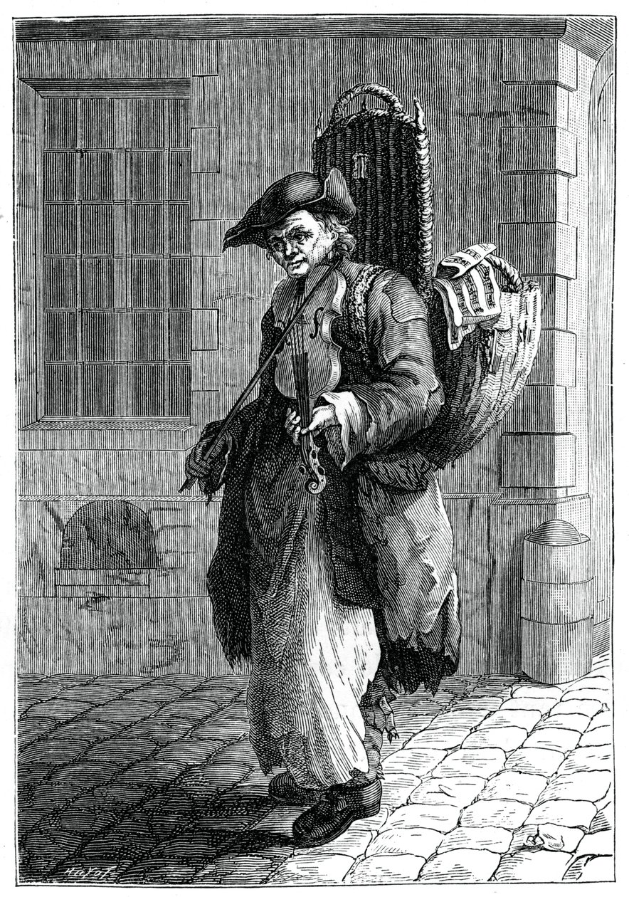 Omrejsende musiker, 1885. af Francois Robert Ingouf