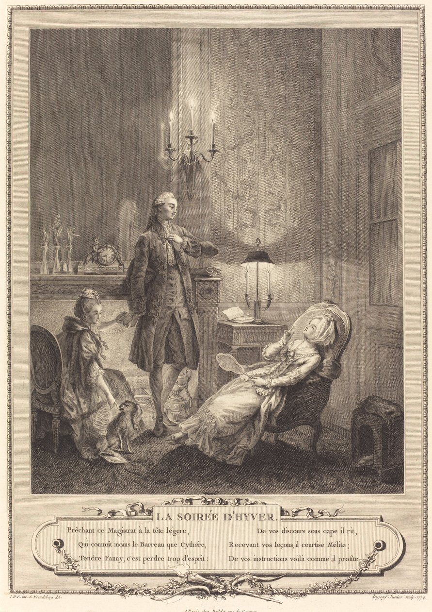 Vinteraftenen af Francois Robert Ingouf after Sigmund Freudenberger