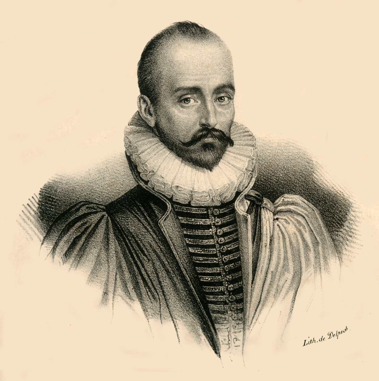 E-mail. de Montaigne, 1533-1592, c1830. af Francois Seraphin Delpech