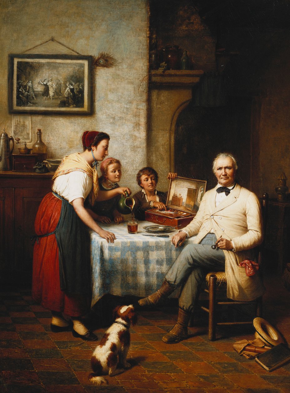 Kunstnerens frokost, 1878 af Francois Verheyden