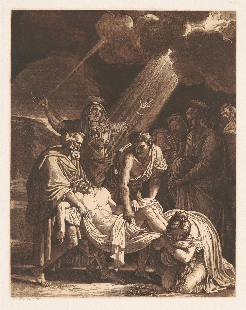 Kristus båret til graven af Francois Xavier Fabre