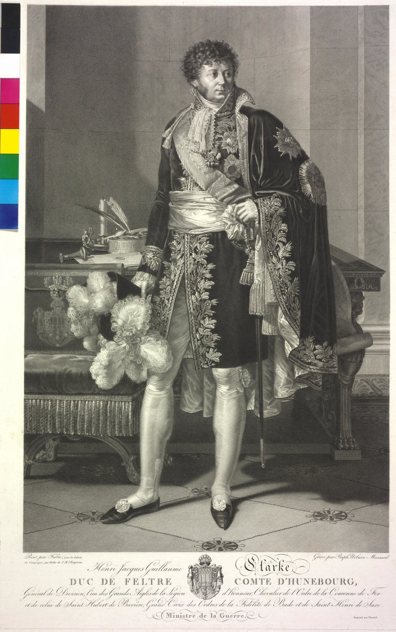 Hertugen af Feltre Clarke (radering) af Francois Xavier Fabre