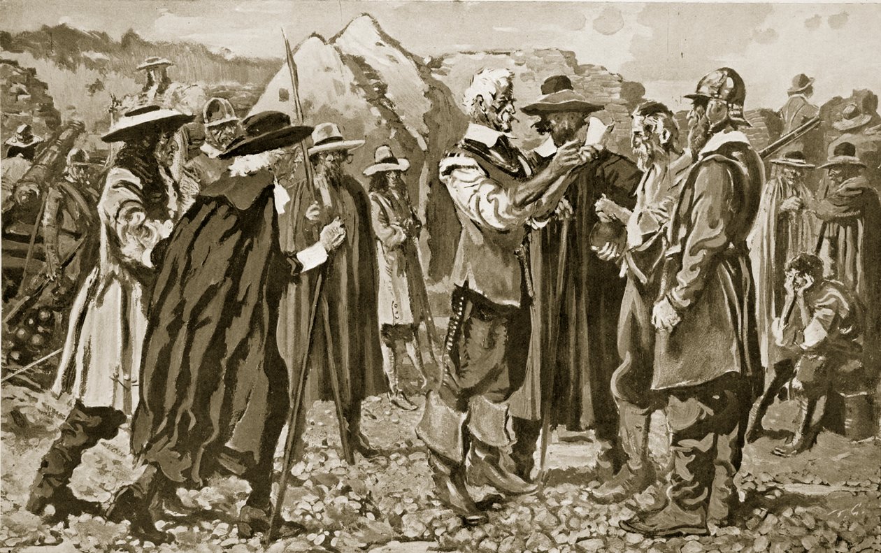 General Rosens trussel er læst i Londonderry, illustration fra 