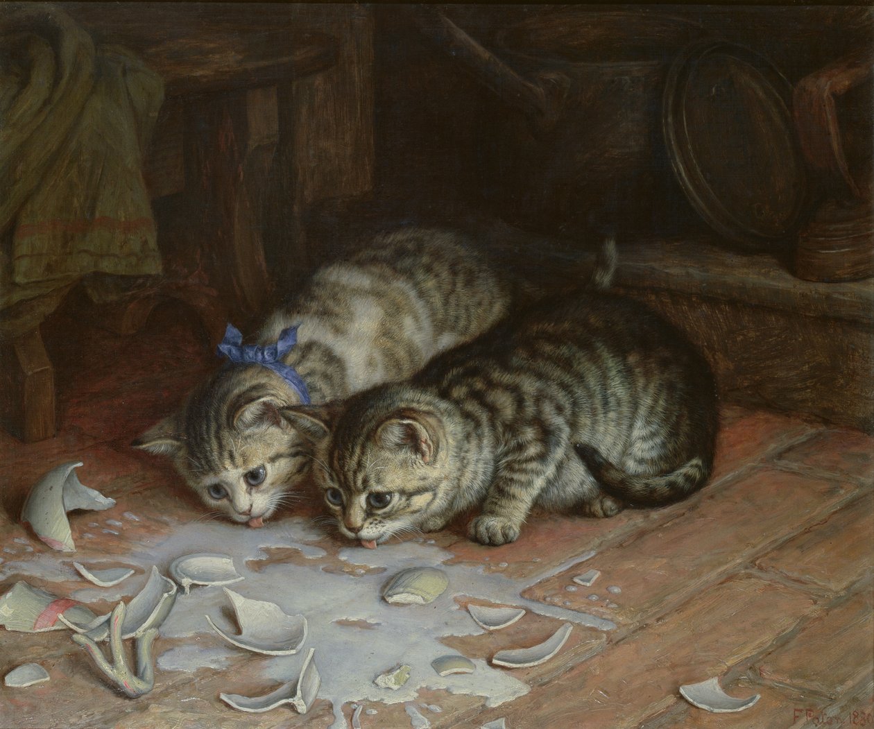 Det nytter ikke noget at græde over spildt mælk, 1880 af Frank Paton