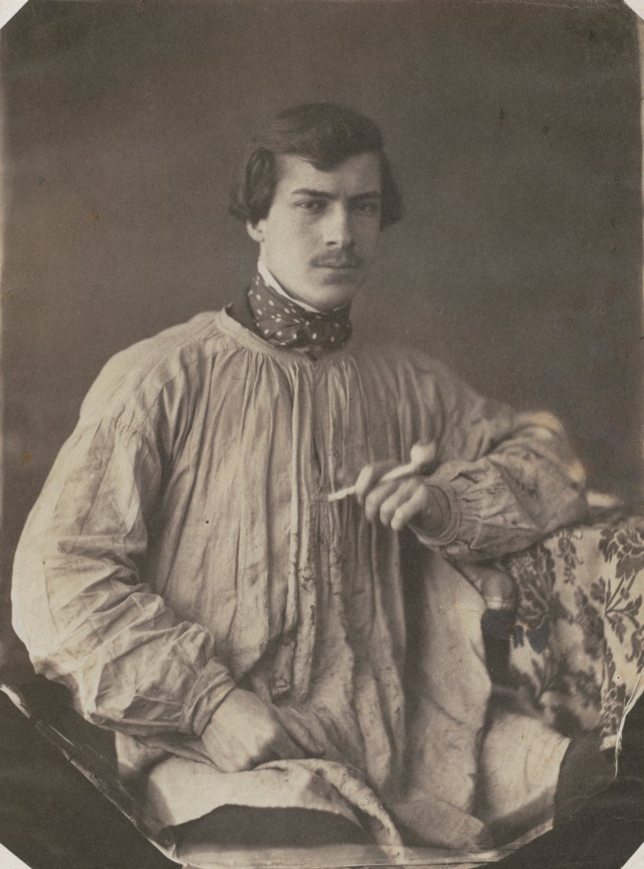 Kunstner eller assistent med rør, 1853-1857. af Frank Chauvassaignes