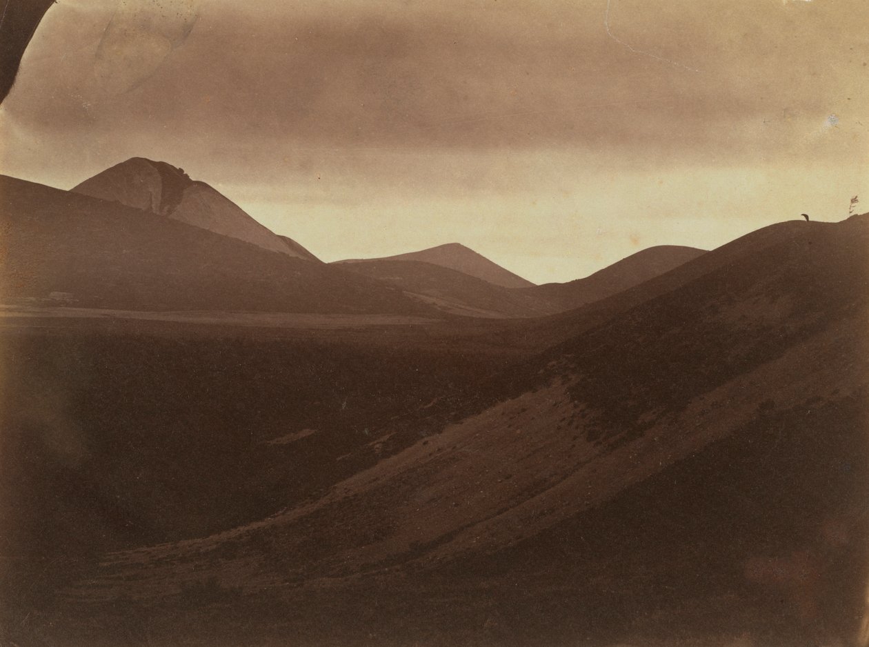 Mørkt landskab med bakker, ca. 1857. af Frank Chauvassaignes