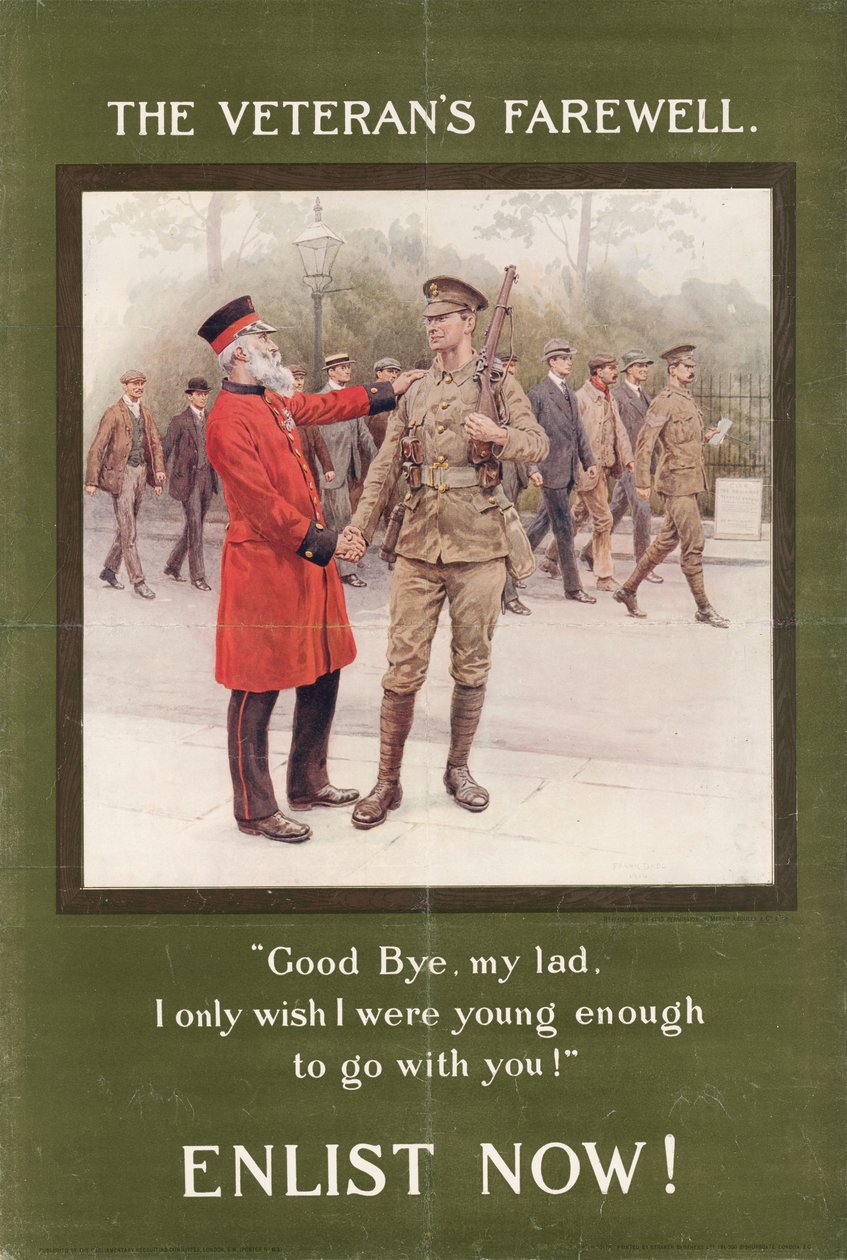 Veteranens farvel (litho) af Frank Dadd