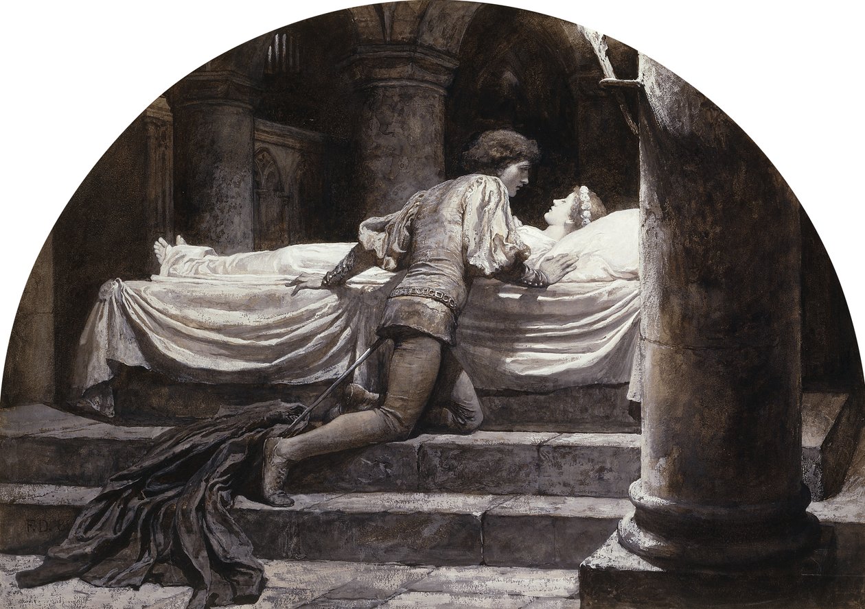 Scener fra Romeo og Julie: Graven af Frank Dicksee