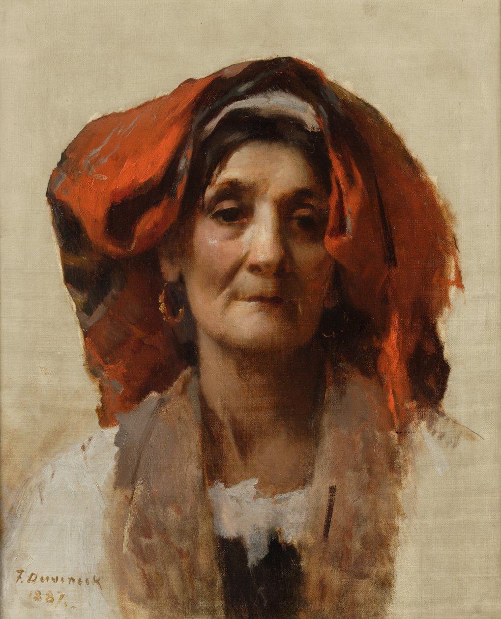 Leder af en italiensk kvinde, 1887 af Frank Duveneck