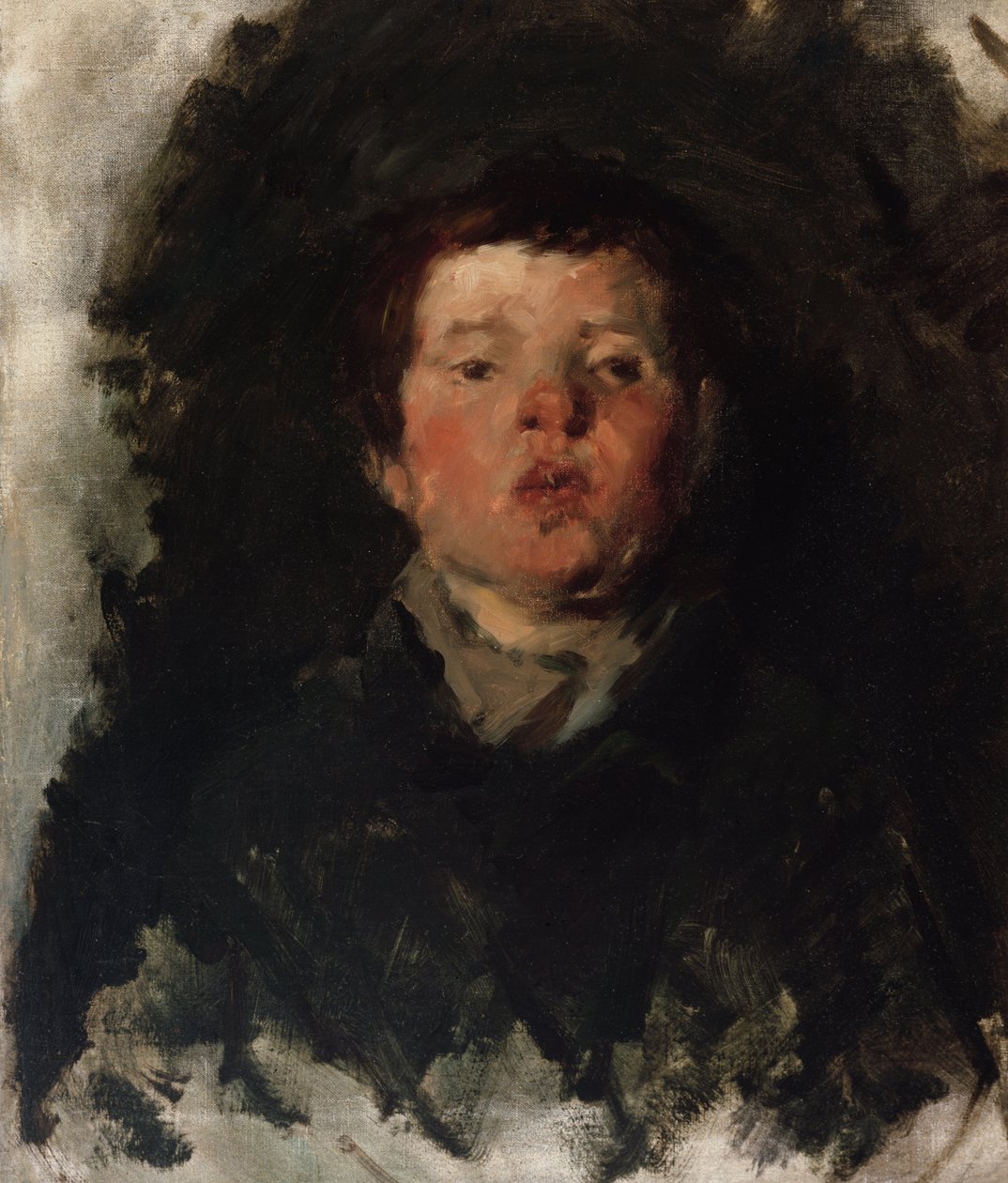 Portræt af en dreng af Frank Duveneck