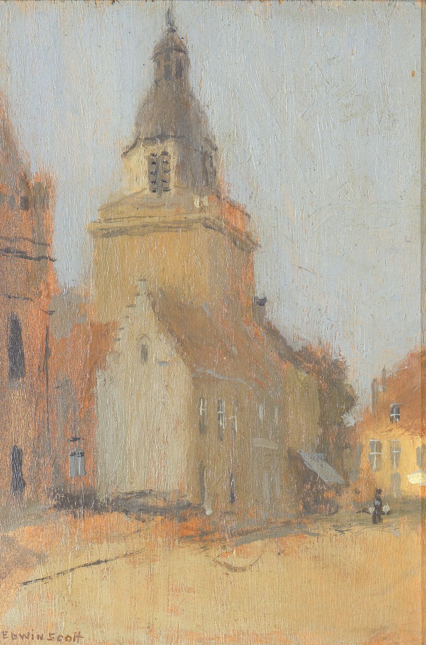 Bykirken, n.d. af Frank Edwin Scott