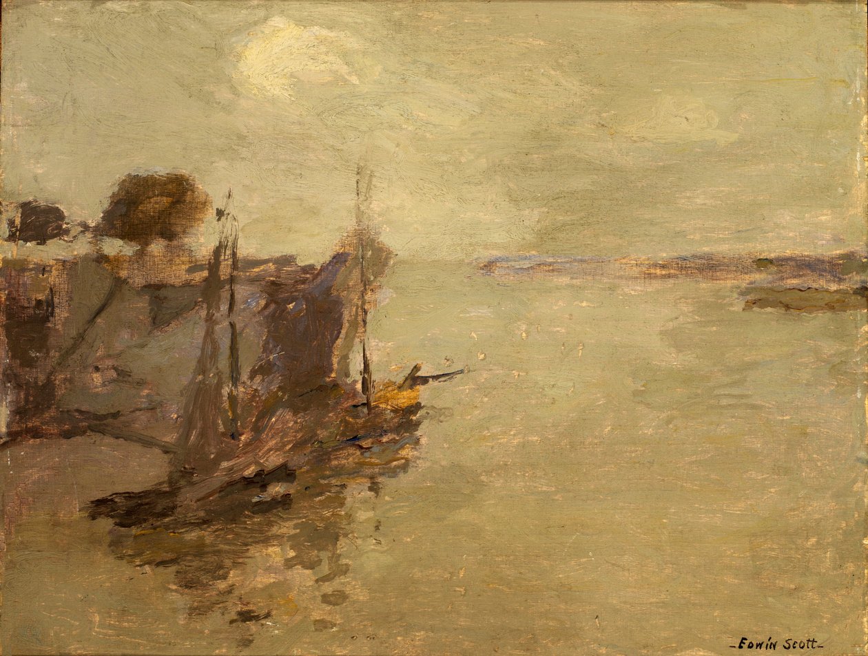 Honfleur Fiskerbåde nr. 2, n.d. af Frank Edwin Scott