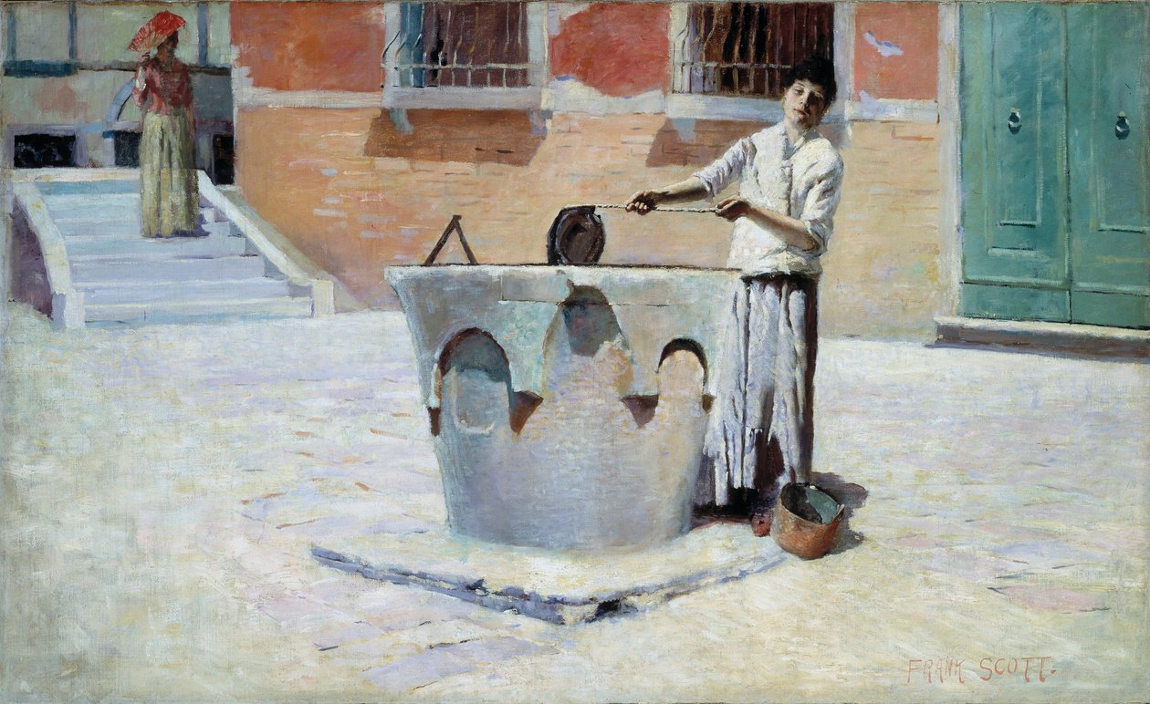 Italiensk scene nær fontænen af Frank Edwin Scott