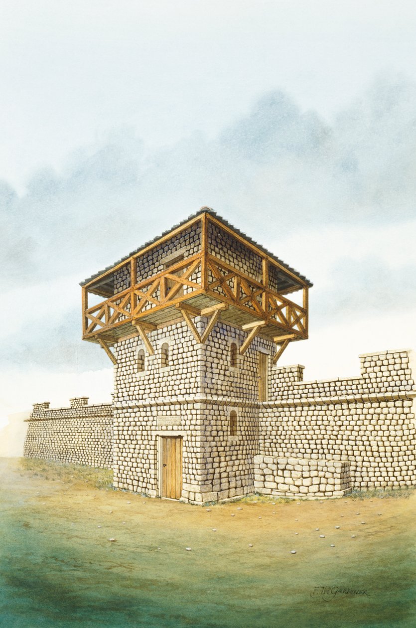 Hadrians mur: Brunton Turret, c2. århundrede, c1990-2010 af Frank Gardiner