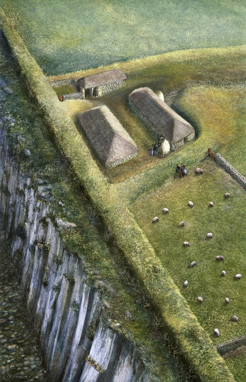 Hadrians væg: Sewingshields Wall, c2nd century, c1990-2010 af Frank Gardiner