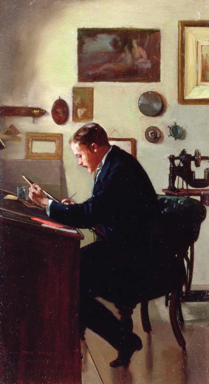 Selvportræt, 1891 af Frank Hobden