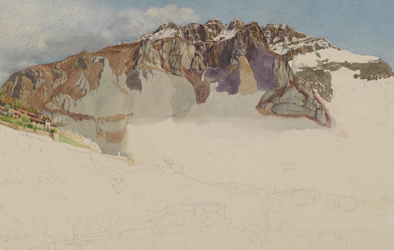 Bjerglandskab i Italien: Il Resegone, 1885. af Frank Randal