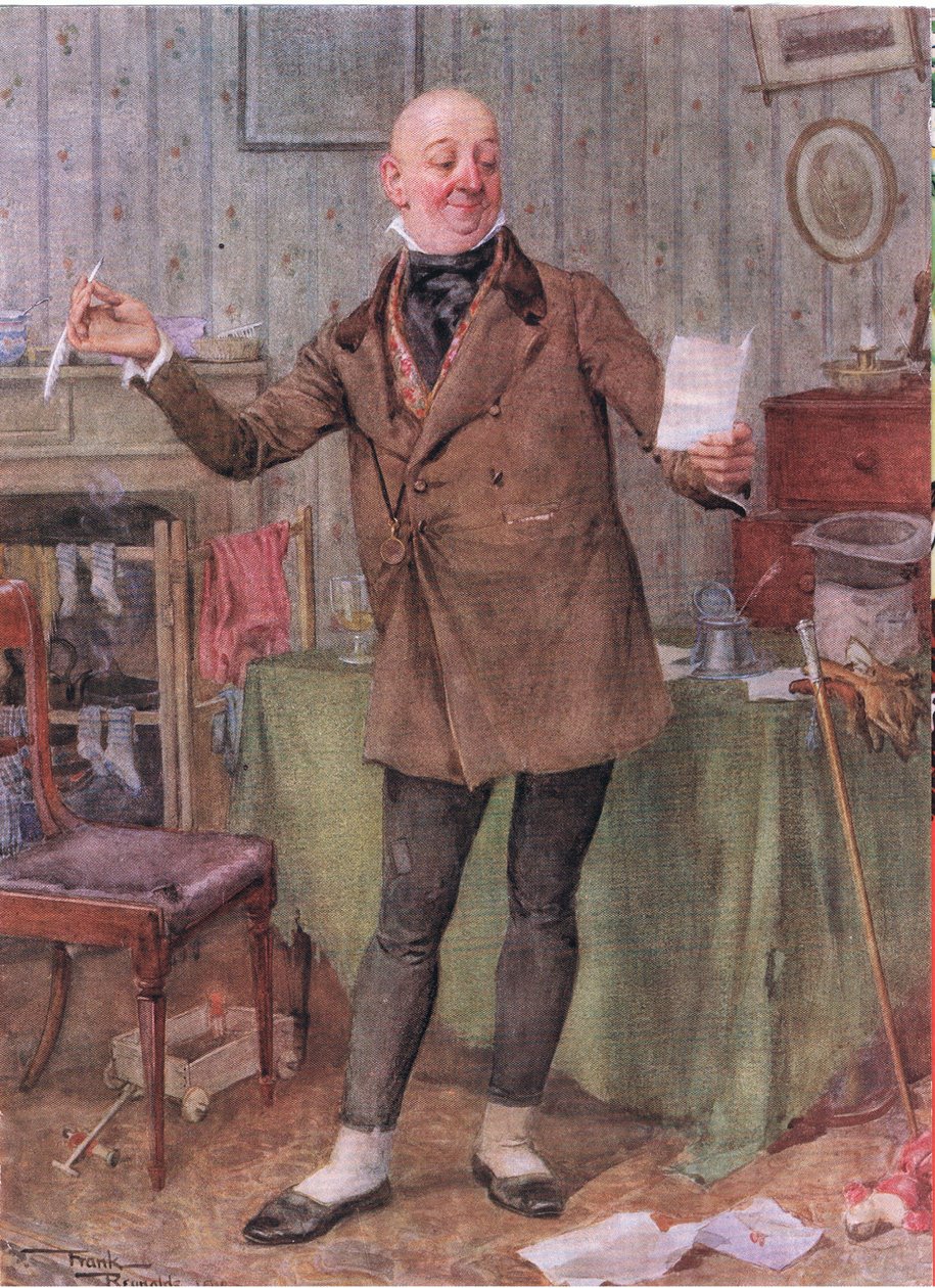 Mr Micawber (David Copperfield) (farvelitografi) af Frank Reynolds