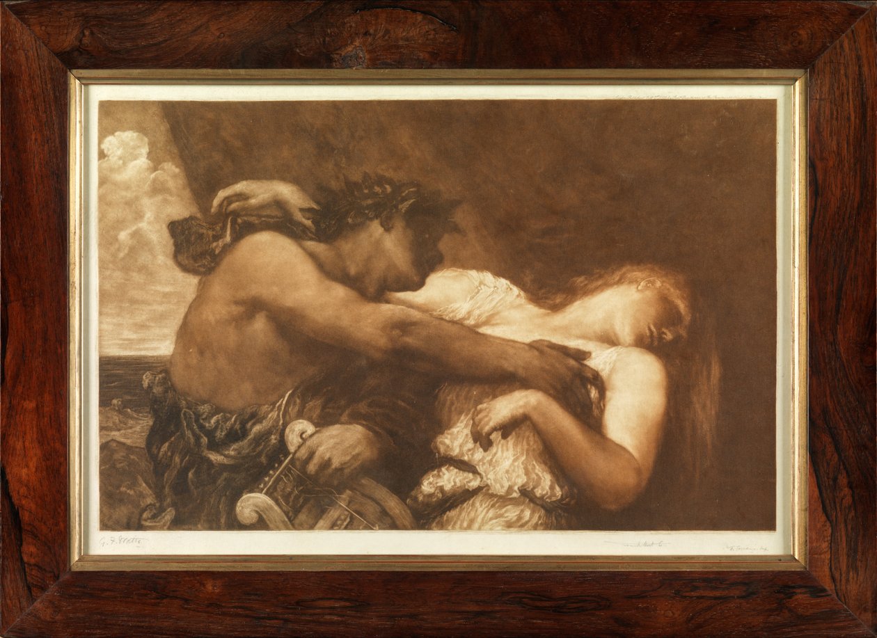 Orpheus og Eurydice (mezzotint) af Frank Short
