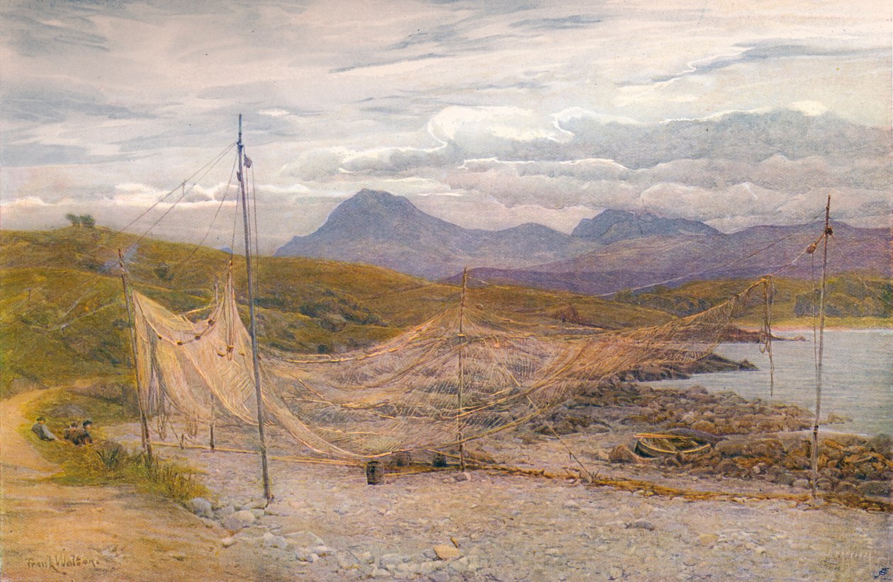 Salmon Nets, Gairloch, Ross-Shire, 1860-1906, 1906. af Frank Walton