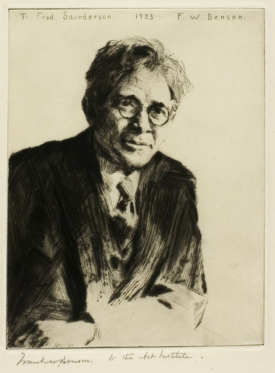 Portræt for Fred Saunderson af Frank Weston Benson