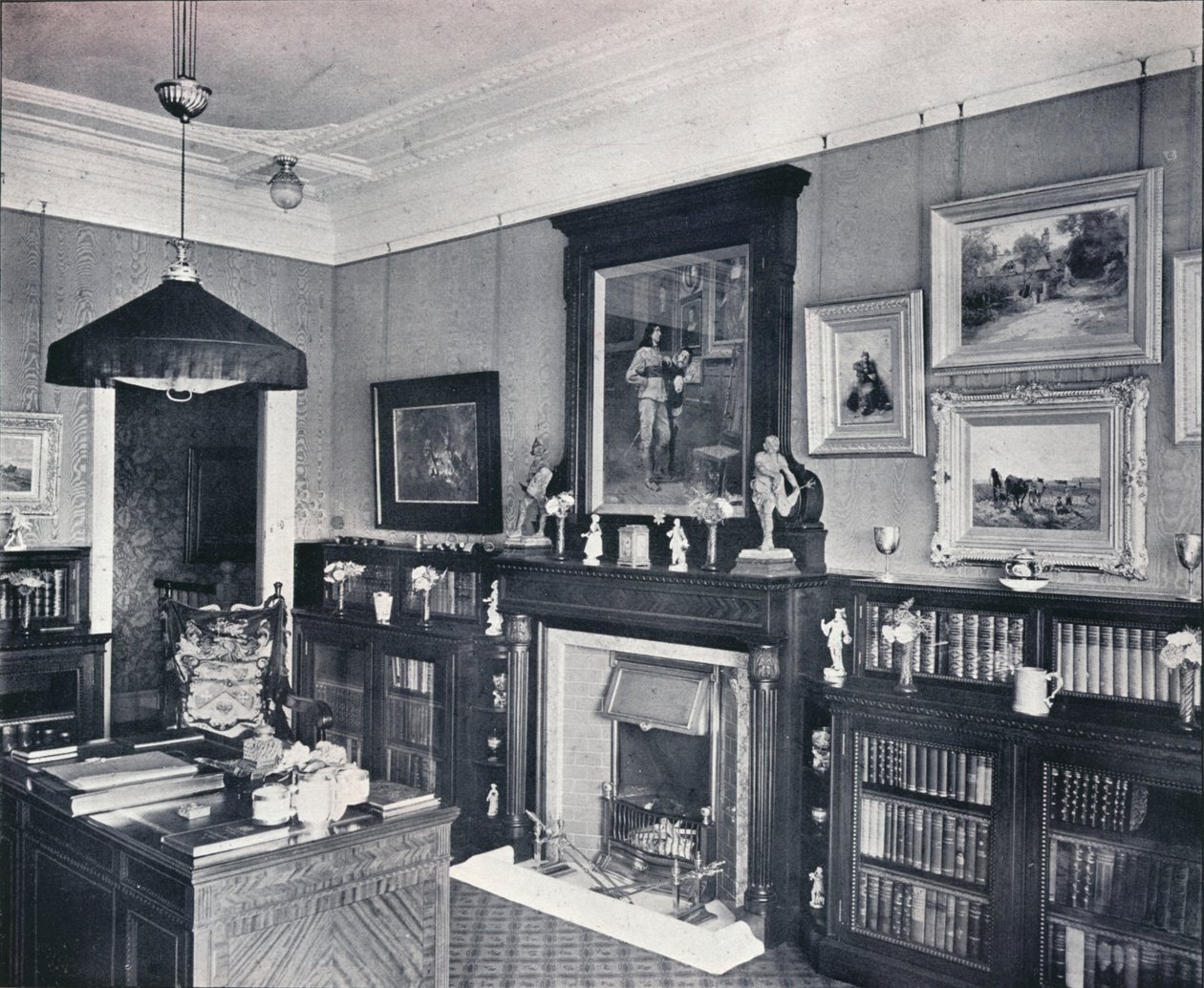Kaptajn Harveys bibliotek, Hampstead, c1903 af Frank William Brookman