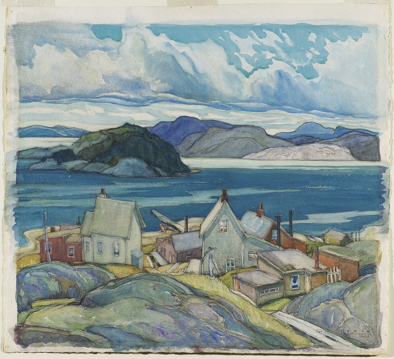 Jackfish Village, 1926 (wc og grafit på papir) af Franklin Carmichael