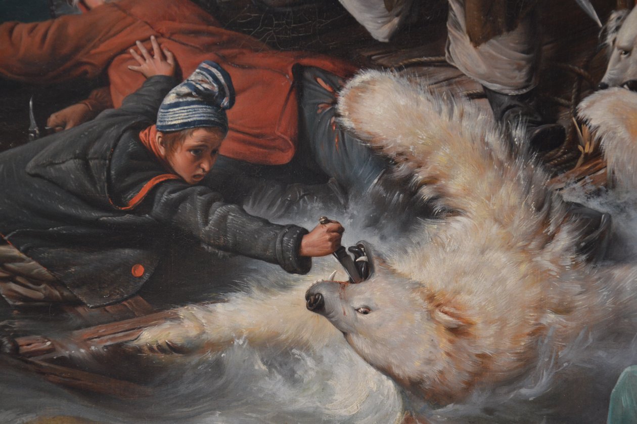 Kamp med Isbjørner af François Auguste Biard