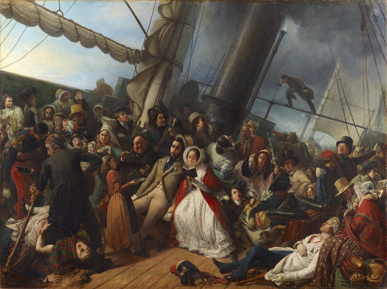 Søsyge på en Corvette af François Auguste Biard