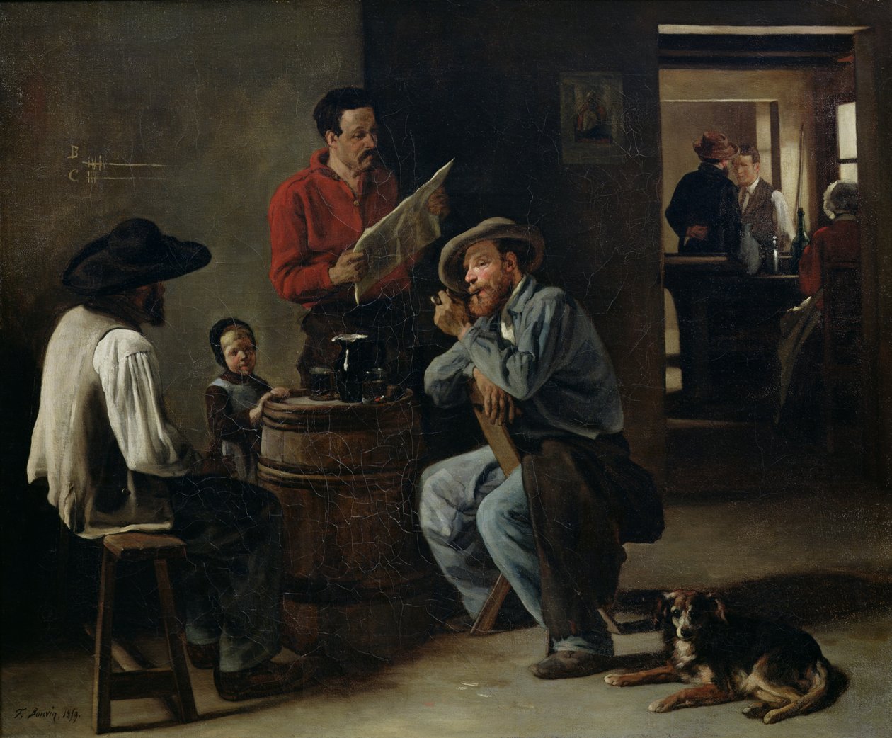 Interiør af et værtshus, 1859 af François Bonvin