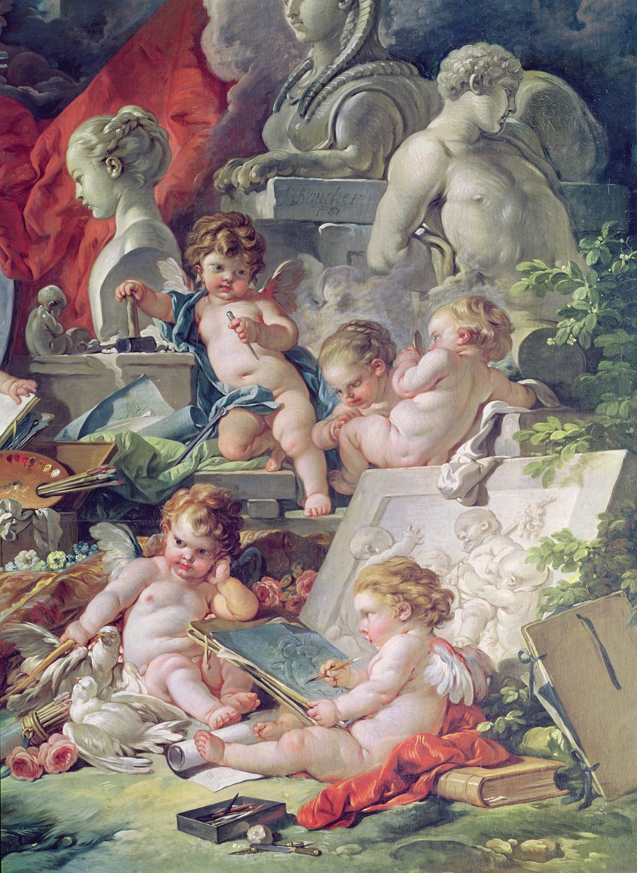 Genius Teaching the Arts, 1761 (detaljer) af François Boucher