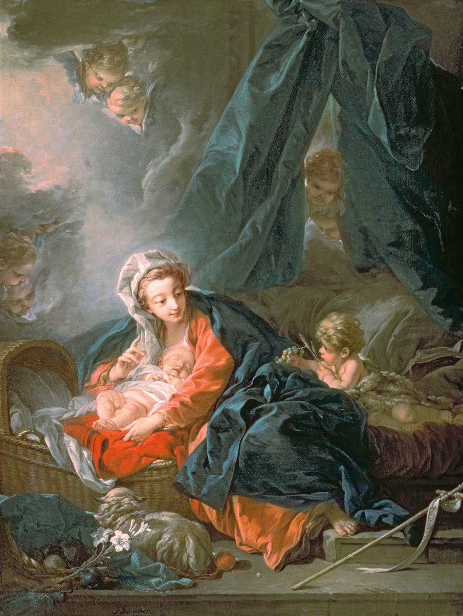Madonna og barn, 18. århundrede af François Boucher