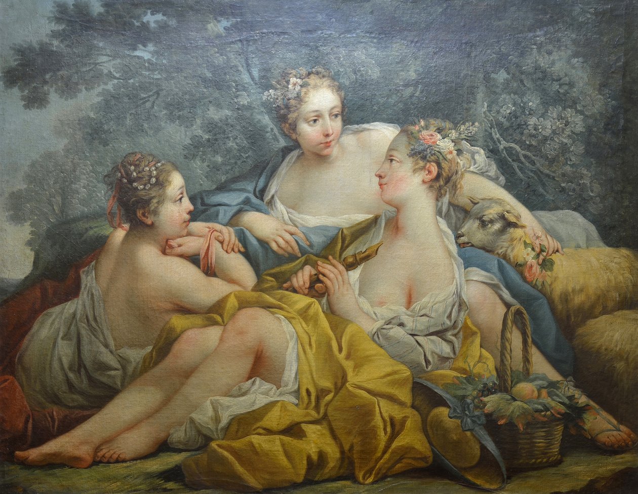 Nymfer spiller på fløjte af François Boucher