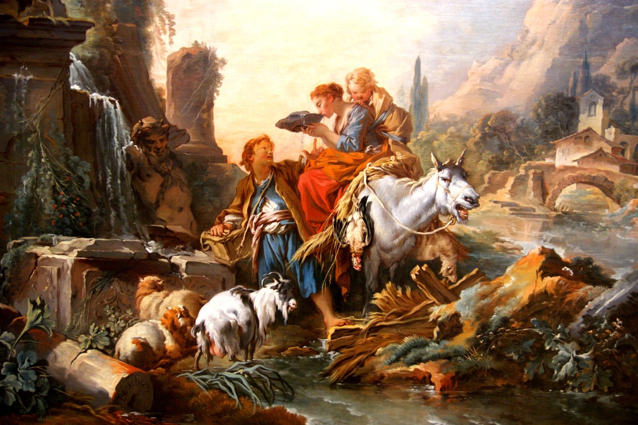 Hvil ved springvandet i Alte Pinakothek af François Boucher