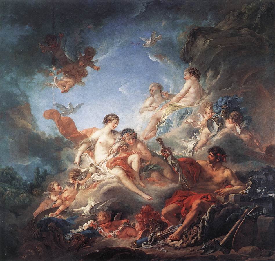 Vulcan præsenterer Venus med arme til Æneas af François Boucher