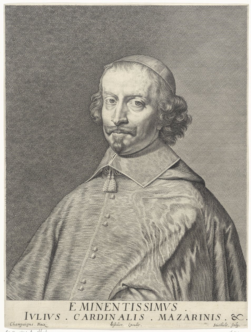 Portræt af kardinal Giulio Raimondo Mazarino (1602-1661) af François Stuerhelt